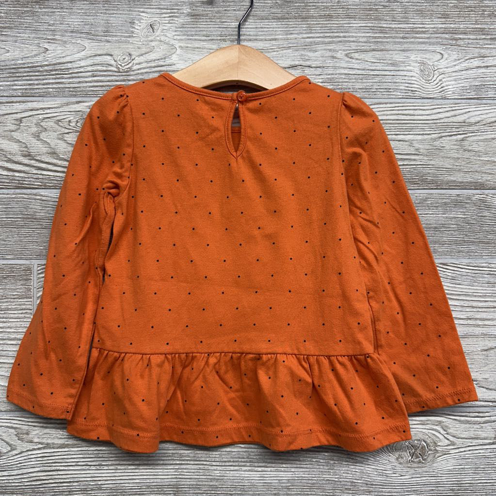 LS Peplum Shirt Dots Boo Crew 4T