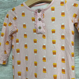 LS Bamboo Footed Outfit Candy Corn 6-9M