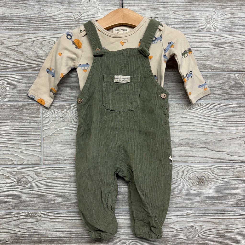 LS Bodysuit Pumpkins Trucks & Cord Overalls 6-9M