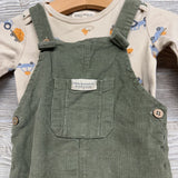 LS Bodysuit Pumpkins Trucks & Cord Overalls 6-9M