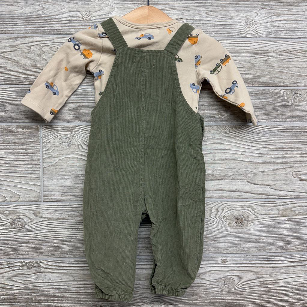 LS Bodysuit Pumpkins Trucks & Cord Overalls 6-9M