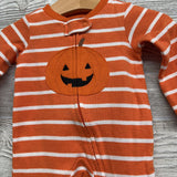 Waffle Knit Sleeper Stripes Pumpkin NB