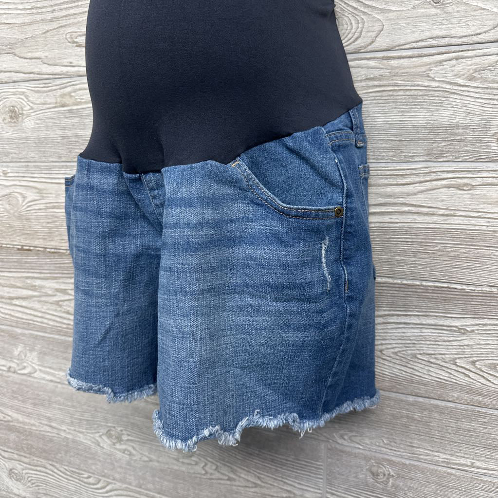 Full Panel Denim Shorts Ripped 14/Large