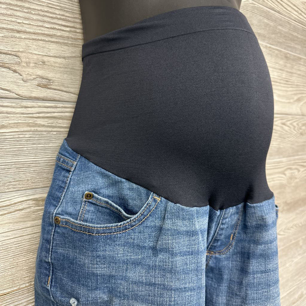 Full Panel Denim Shorts Ripped 14/Large