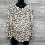 Peplum Animal Print Shirt Medium