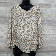 Peplum Animal Print Shirt Medium
