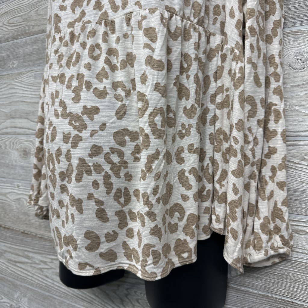 Peplum Animal Print Shirt Medium