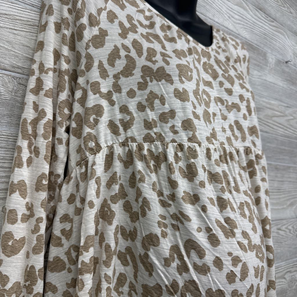 Peplum Animal Print Shirt Medium
