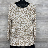 Peplum Animal Print Shirt Medium