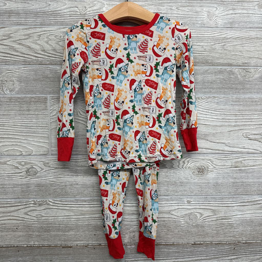 2 Pc LS Bamboo PJs Bluey Jolly 3T