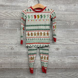 2 Pc LS Bamboo PJs Nordic Stockings Gingerbread 2T *