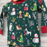 2 Pc LS Bamboo PJs Dogs Christmas Lights 12-18M*
