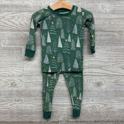 2 Pc LS Bamboo PJs Trees Stars 12-18M*
