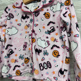 2 Pc LS Cozy Button Up PJs Ghosts Cats Pumpkins 4T