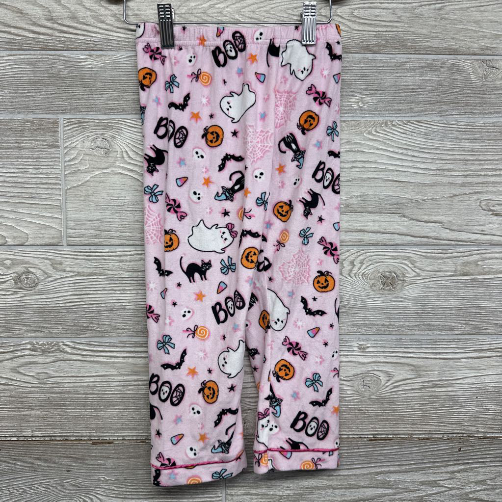 2 Pc LS Cozy Button Up PJs Ghosts Cats Pumpkins 4T