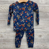 2 Pc LS PJs Mickey Minnie Pumpkins 2T