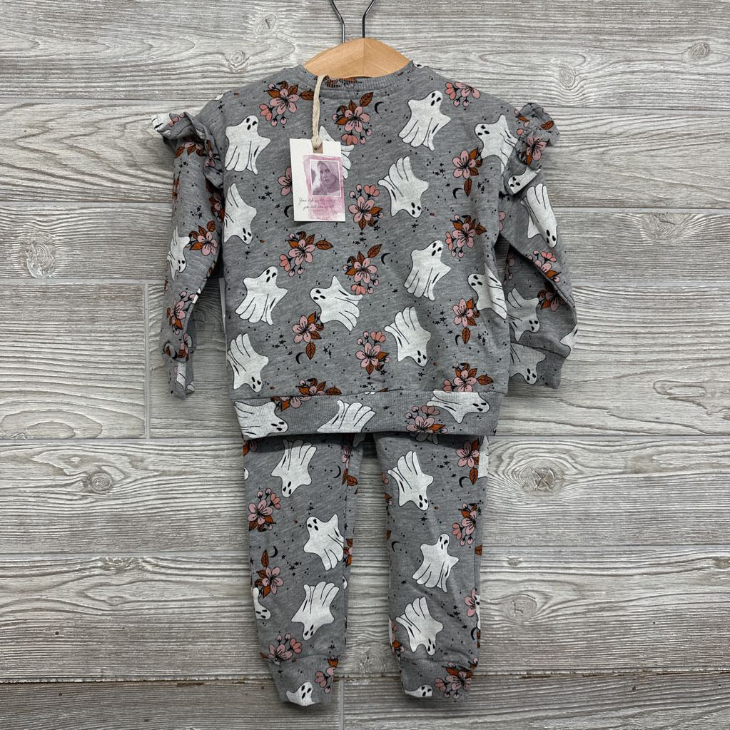 NEW Crewneck & French Terry Joggers Ghosts Flowers 2T