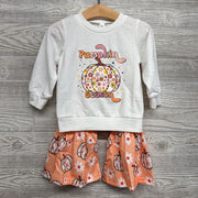 Crewneck Pumpkin Season & Bell Bottom Pants Flowers Pumpkins 18-24M