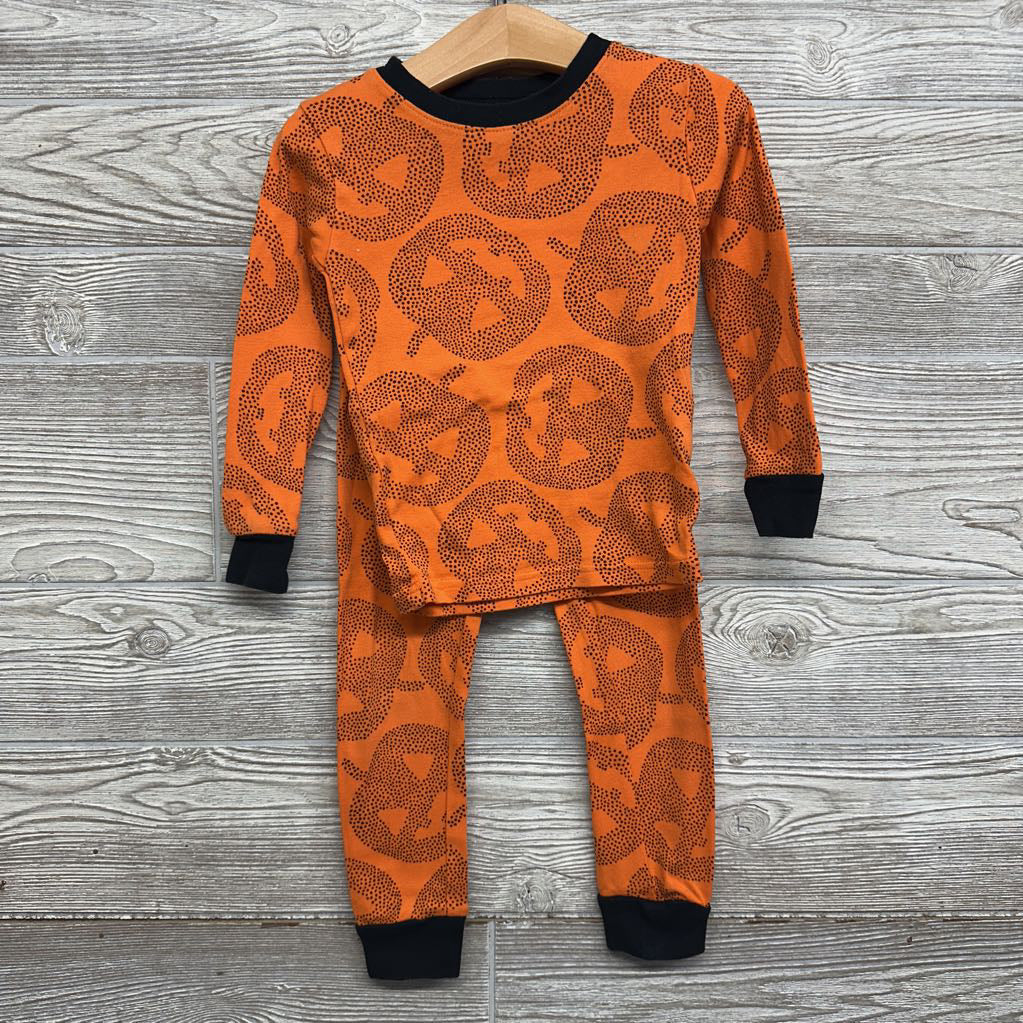 2 Pc LS PJs Dotted Pumpkins 4T