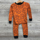 2 Pc LS PJs Dotted Pumpkins 4T
