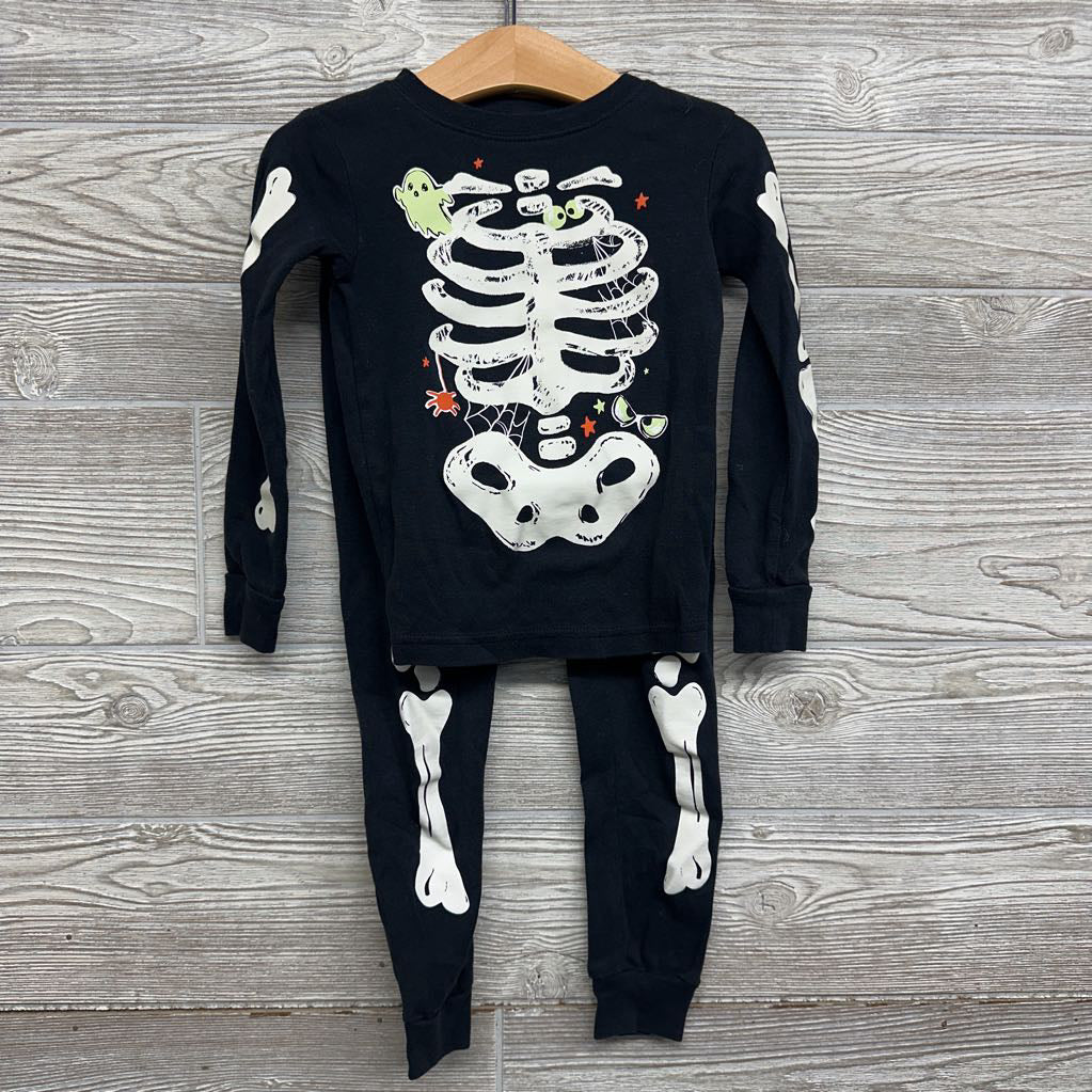 2 Pc LS PJs Skeleton Ghost 4T