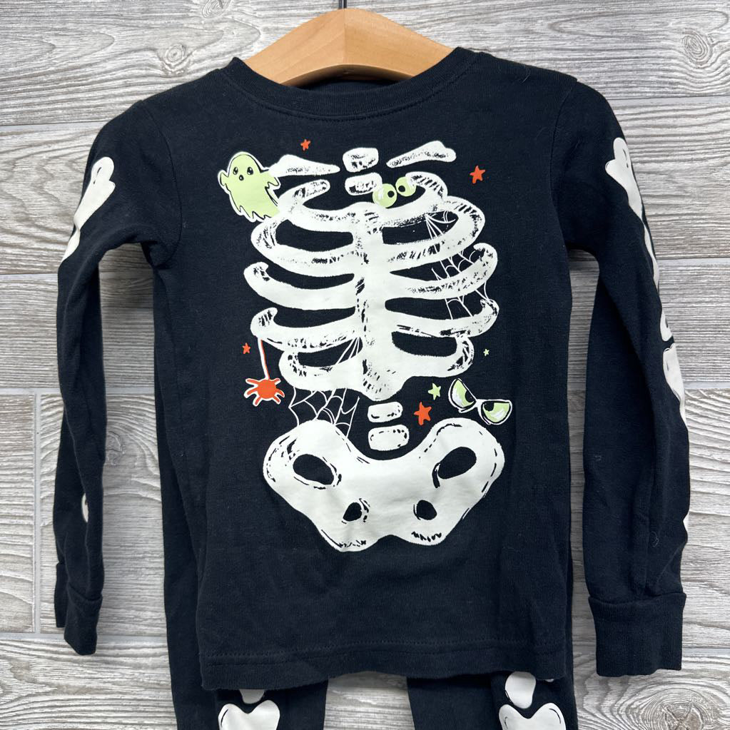 2 Pc LS PJs Skeleton Ghost 4T