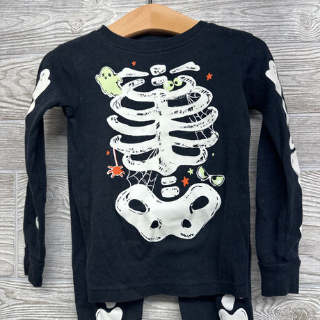 2 Pc LS PJs Skeleton Ghost 4T