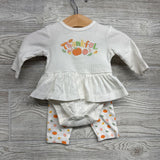 LS Ribbed Skirted Bodysuit Thankful & Leggings Pumpkins 3M
