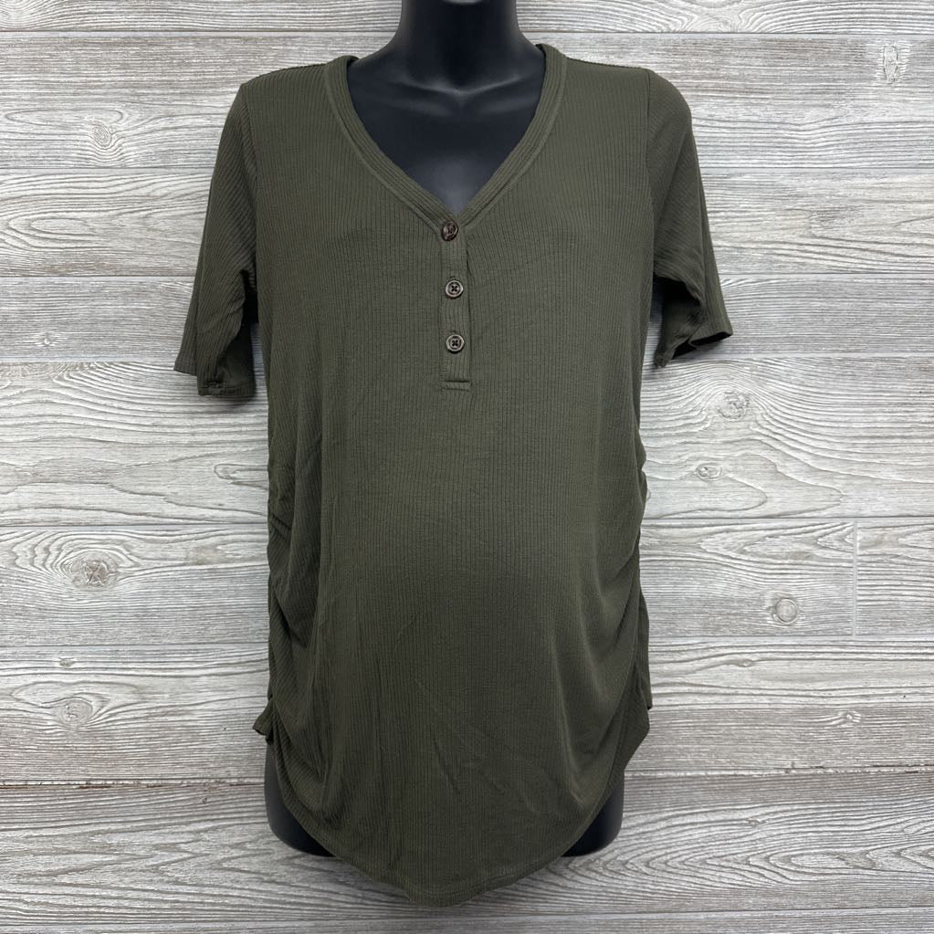 Henley Ribbed Shirt Large
