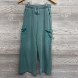 Wide Leg French Terry Cargo Pants 10-12