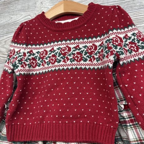 Sweater Nordic Hearts & Plaid Skirt 3T