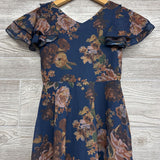Chiffon Hi Low Dress Flowers 7