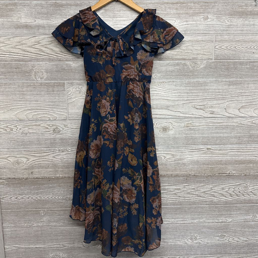 Chiffon Hi Low Dress Flowers 7