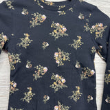 LS Ribbed Shirt Flowers Lettuce Trim 10-12