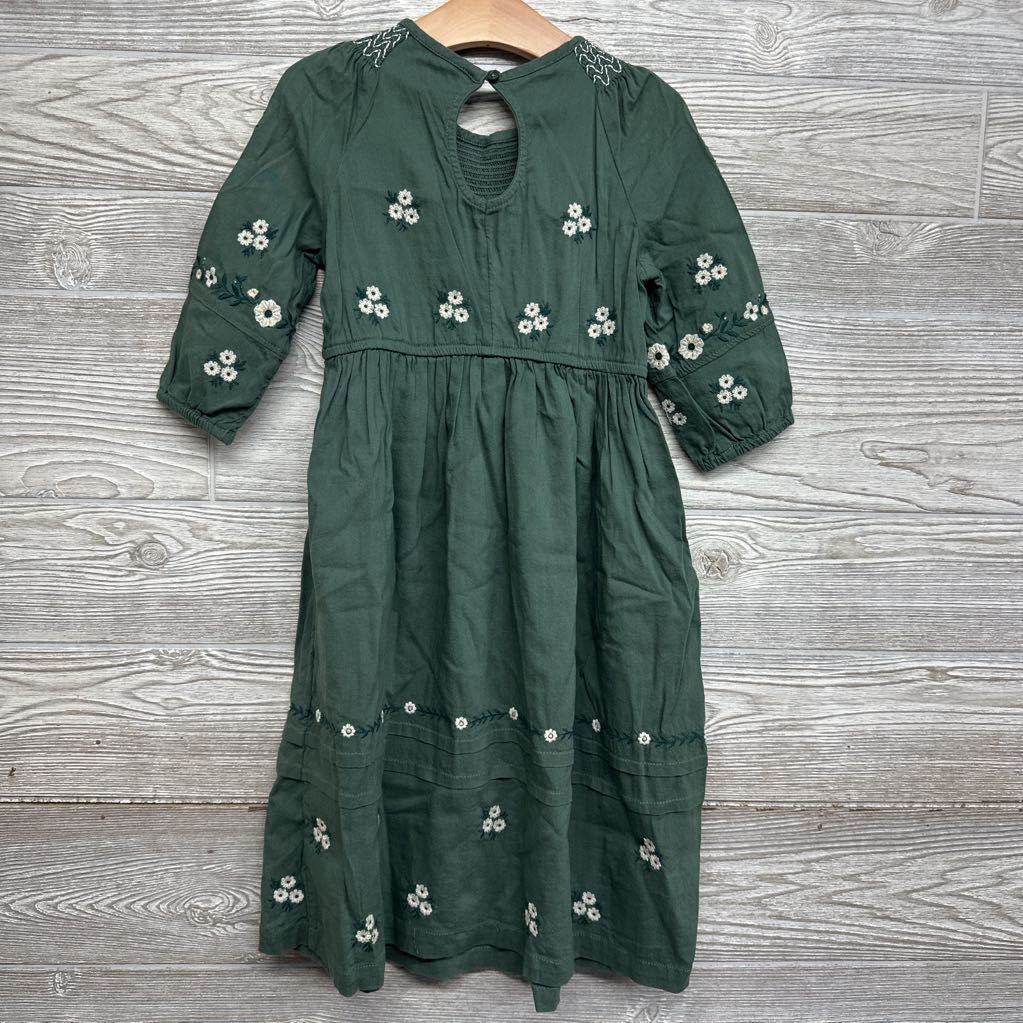 LS Smocked Dress Embroidered Flowers 5T