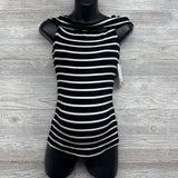 NEW Ribbed Off The Shoulder Shirt Stripes XS