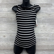 NEW Ribbed Off The Shoulder Shirt Stripes XS