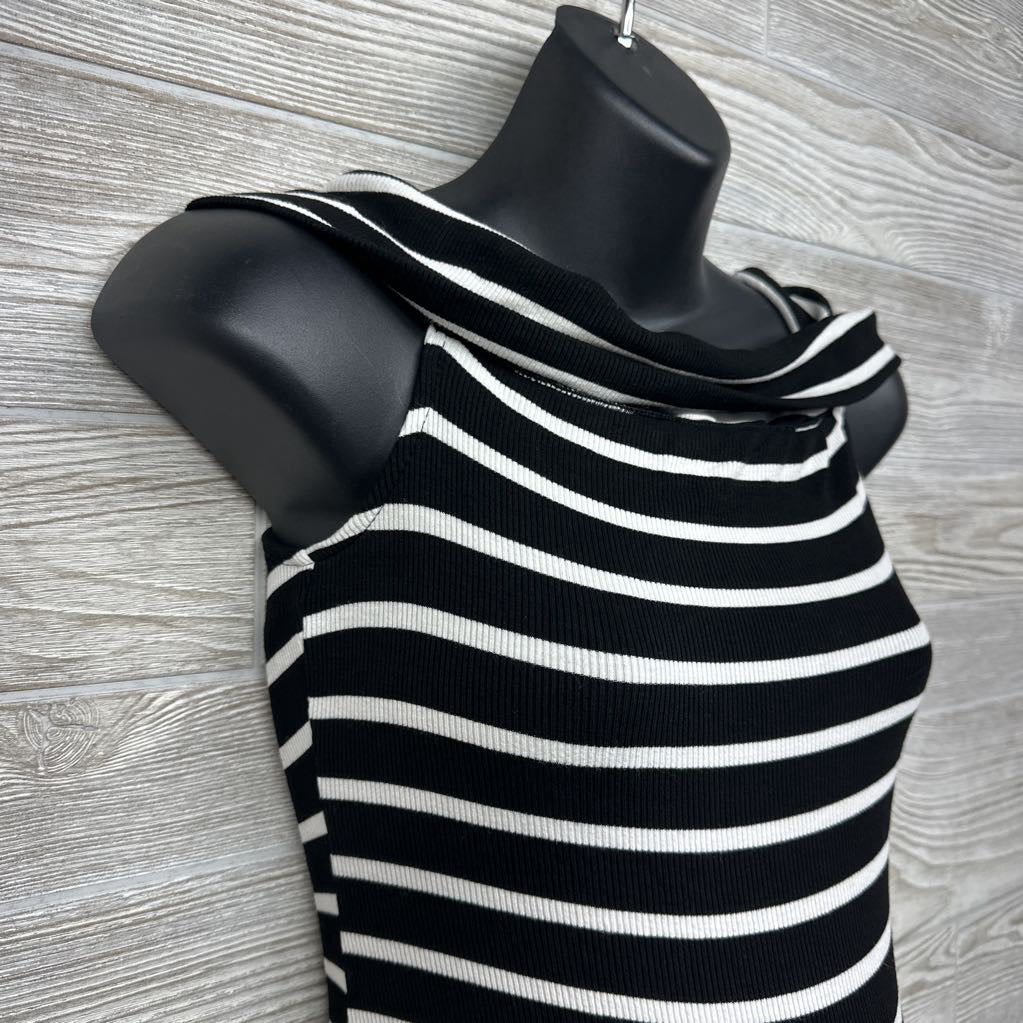 NEW Ribbed Off The Shoulder Shirt Stripes XS