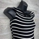 NEW Ribbed Off The Shoulder Shirt Stripes XS
