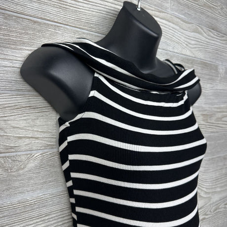 NEW Ribbed Off The Shoulder Shirt Stripes XS