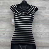 NEW Ribbed Off The Shoulder Shirt Stripes XS