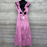 NEW Tiered Flutter Sleeve Dress Medium
