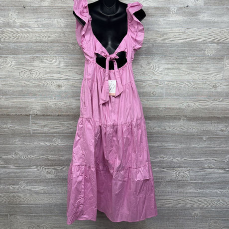 NEW Tiered Flutter Sleeve Dress Large