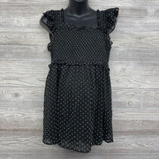 NEW Smocked Blouse Flutter Sleeve Polka Dot Large