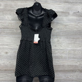 NEW Smocked Blouse Flutter Sleeve Polka Dot Large