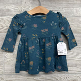 NEW Ruffle Knit Dress Stitched Flowers 6-9M