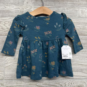 NEW Ruffle Knit Dress Stitched Flowers 6-9M
