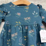 NEW Ruffle Knit Dress Stitched Flowers 6-9M