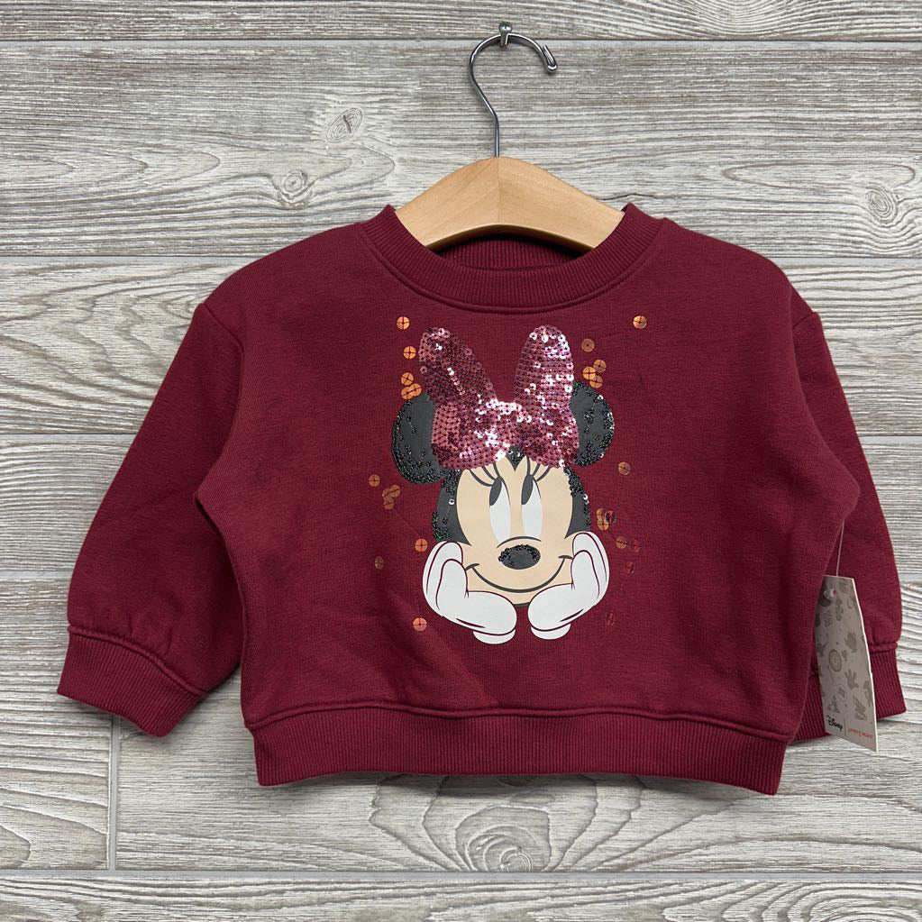 NEW Crewneck Minnie Mouse Sequins Bow 12M