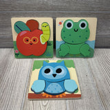 Owl, Apple, Frog Chunky Puzzle